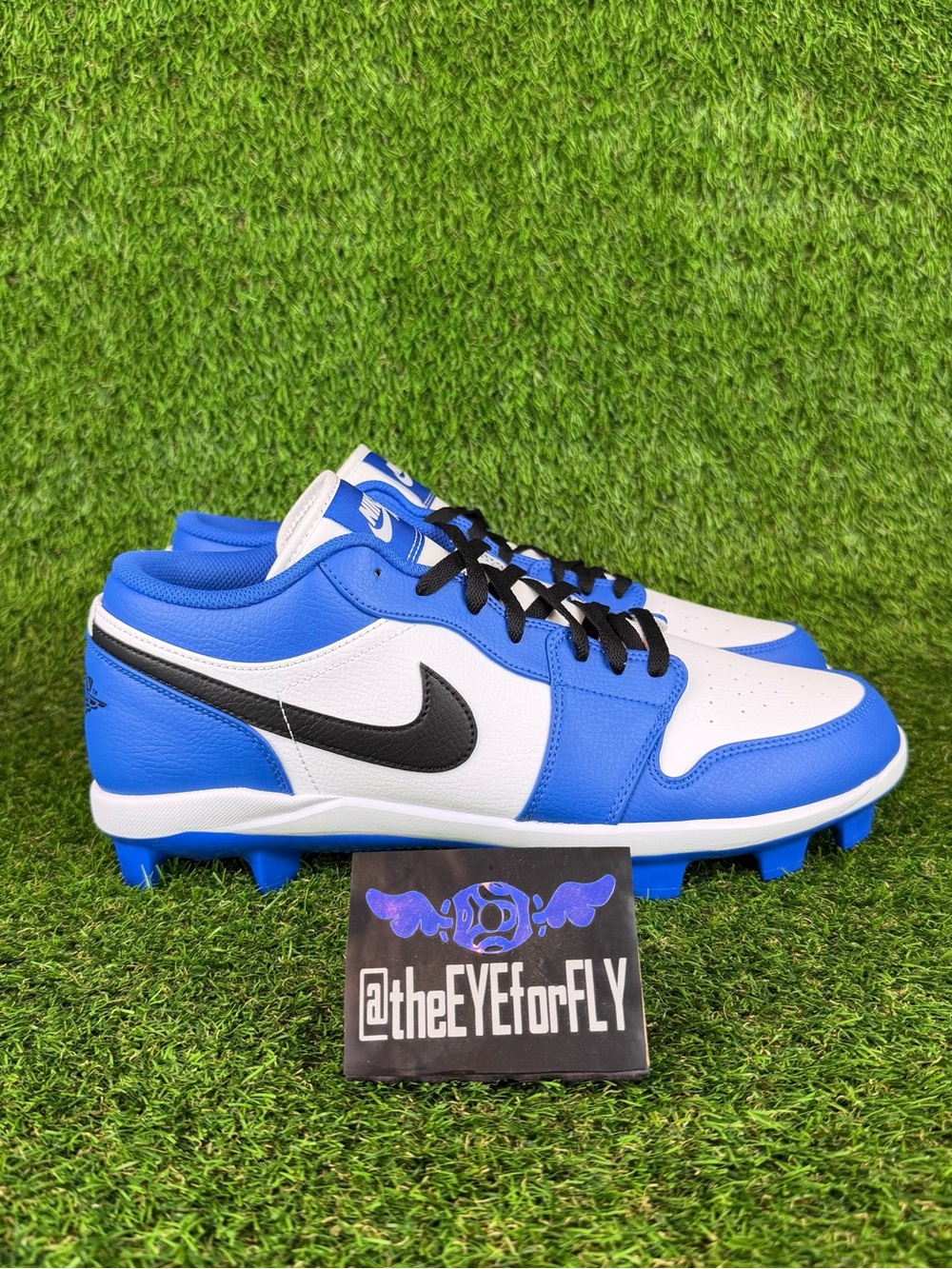 NEW Nike Air Jordan 1 Low MCS Game Royal Blue Baseball Cleats CJ8524-411 Mens 14